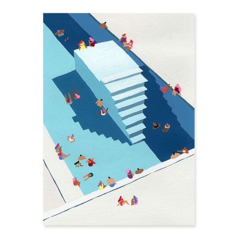Summer Swimming Party Wall Art Pictures - Canvas Wall Art Painting-Original Wall Arts