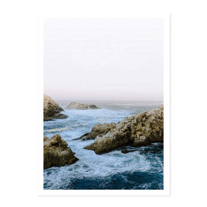 Nordic Sea Wave Scene Wall Art - Canvas Wall Art Painting-Original Wall Arts