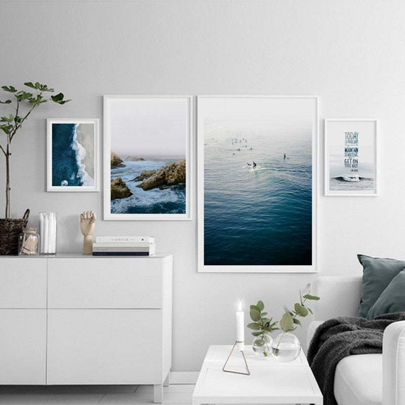 Nordic Sea Wave Scene Wall Art - Canvas Wall Art Painting-Original Wall Arts