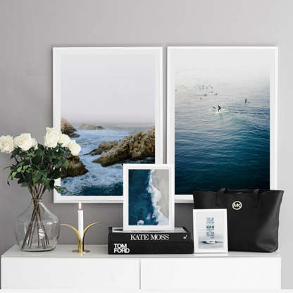 Nordic Sea Wave Scene Wall Art - Canvas Wall Art Painting-Original Wall Arts
