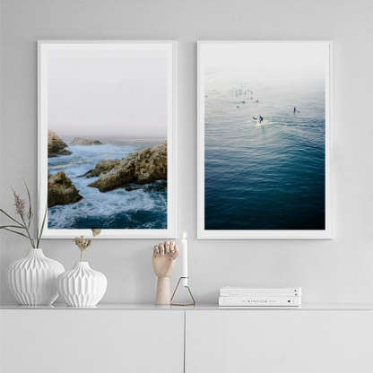 Nordic Sea Wave Scene Wall Art - Canvas Wall Art Painting-Original Wall Arts