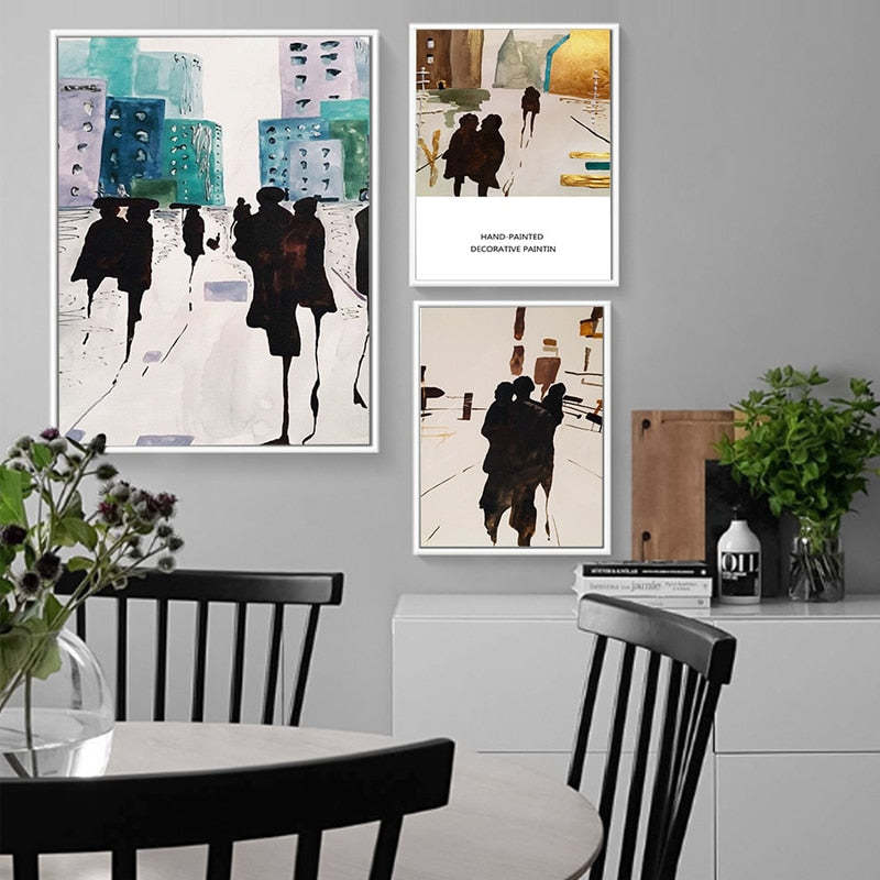 Shadows In City - Canvas Wall Art Painting-Original Wall Arts