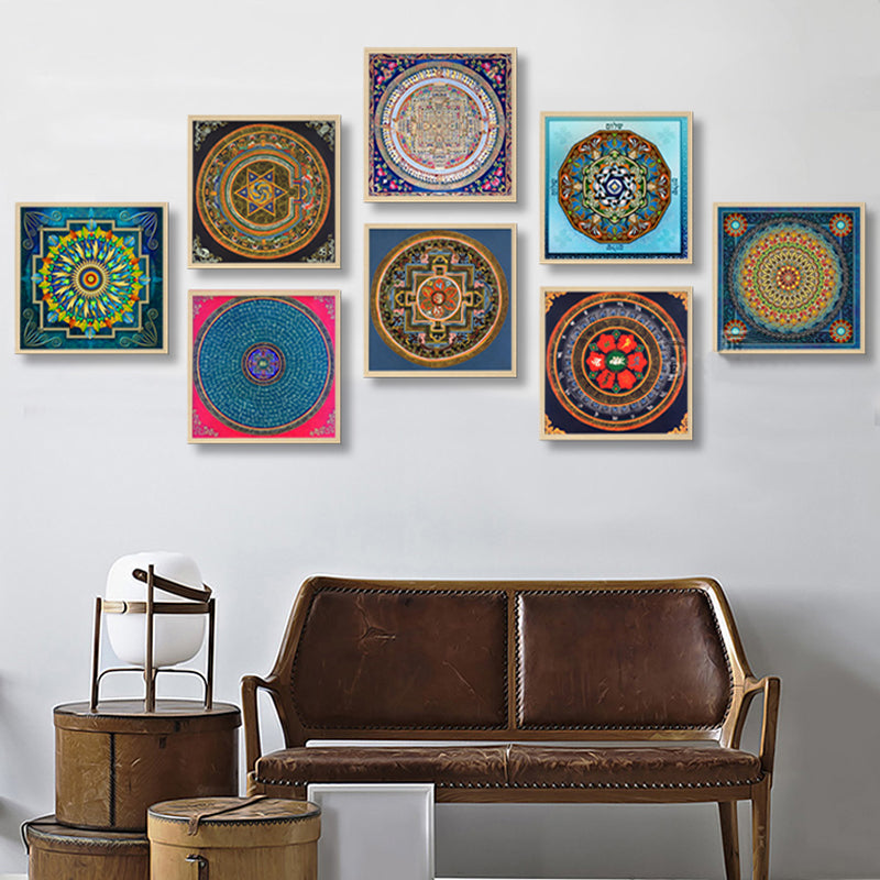 Mandala Ornament Thangka Yoga - Canvas Wall Art Painting-Original Wall Arts