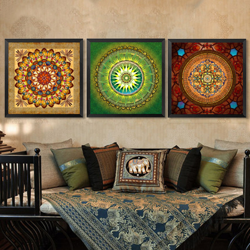 Mandala Ornament Thangka Yoga - Canvas Wall Art Painting-Original Wall Arts