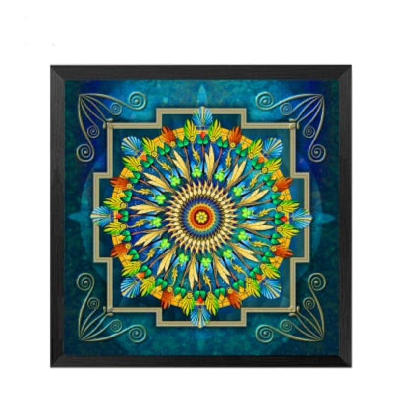 Mandala Ornament Thangka Yoga - Canvas Wall Art Painting-Original Wall Arts