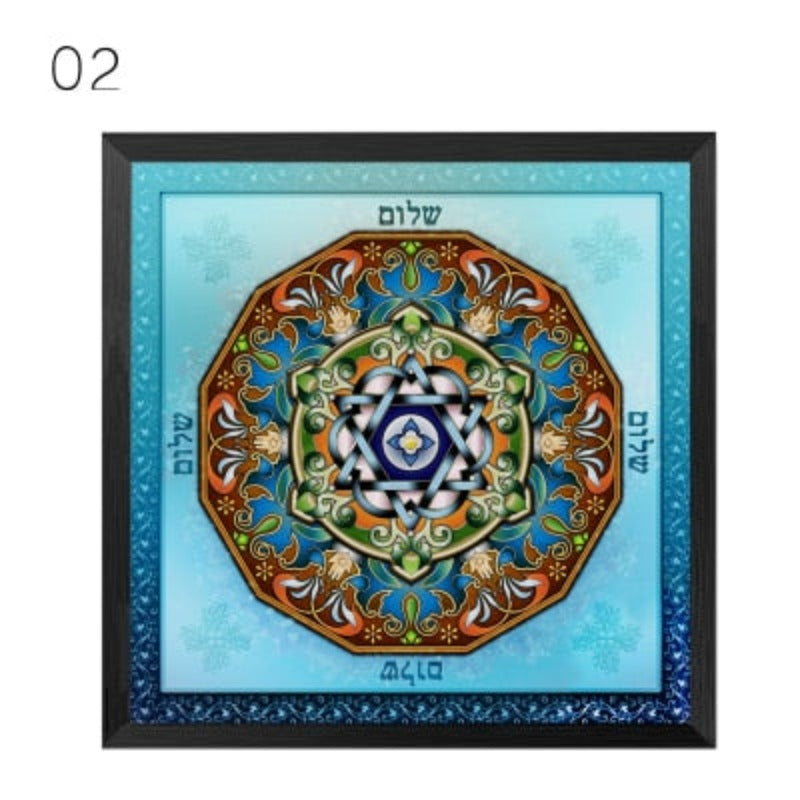 Mandala Ornament Thangka Yoga - Canvas Wall Art Painting-Original Wall Arts