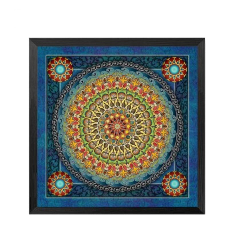 Mandala Ornament Thangka Yoga - Canvas Wall Art Painting-Original Wall Arts