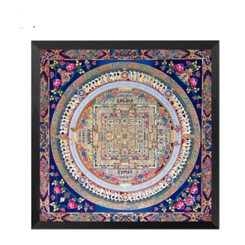 Mandala Ornament Thangka Yoga - Canvas Wall Art Painting-Original Wall Arts