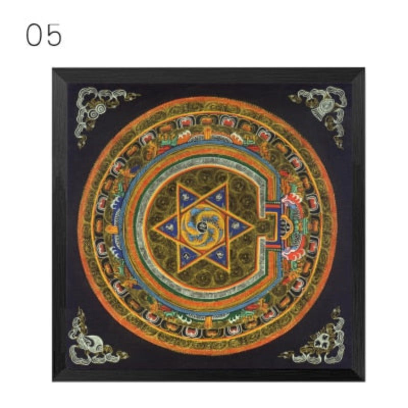Mandala Ornament Thangka Yoga - Canvas Wall Art Painting-Original Wall Arts