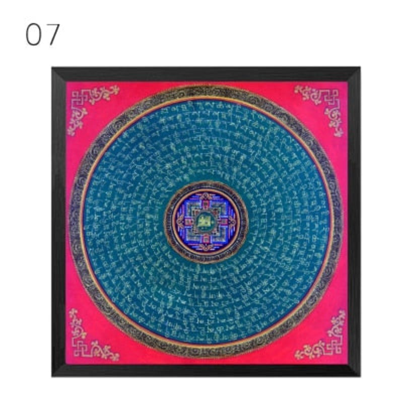 Mandala Ornament Thangka Yoga - Canvas Wall Art Painting-Original Wall Arts