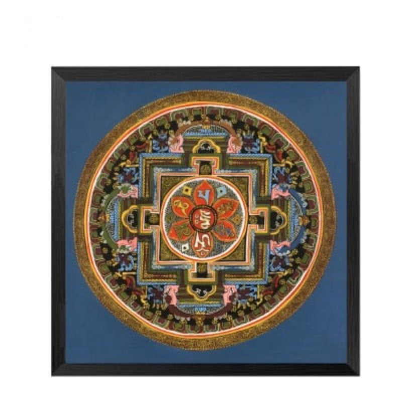 Mandala Ornament Thangka Yoga - Canvas Wall Art Painting-Original Wall Arts