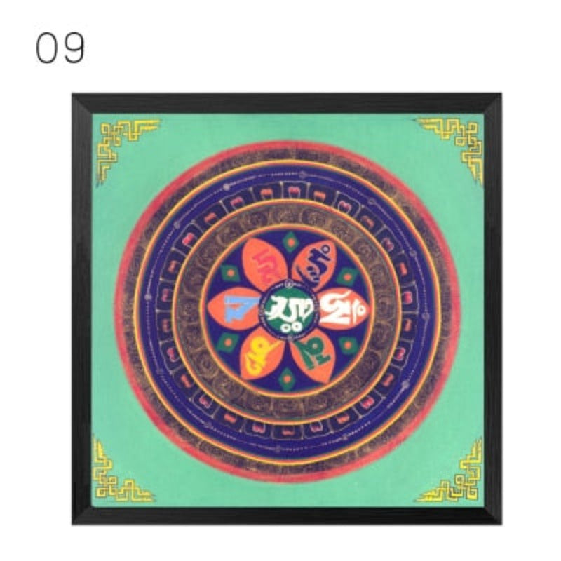 Mandala Ornament Thangka Yoga - Canvas Wall Art Painting-Original Wall Arts