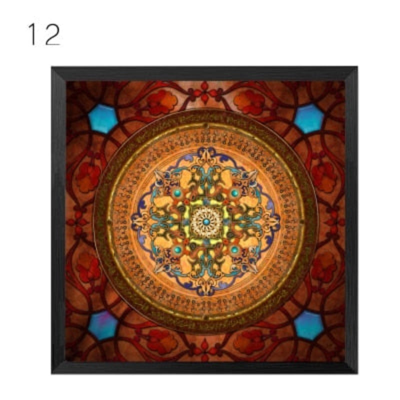 Mandala Ornament Thangka Yoga - Canvas Wall Art Painting-Original Wall Arts