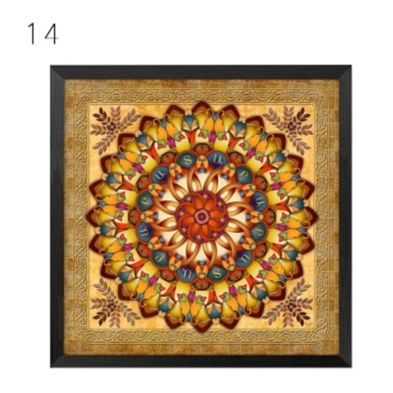 Mandala Ornament Thangka Yoga - Canvas Wall Art Painting-Original Wall Arts