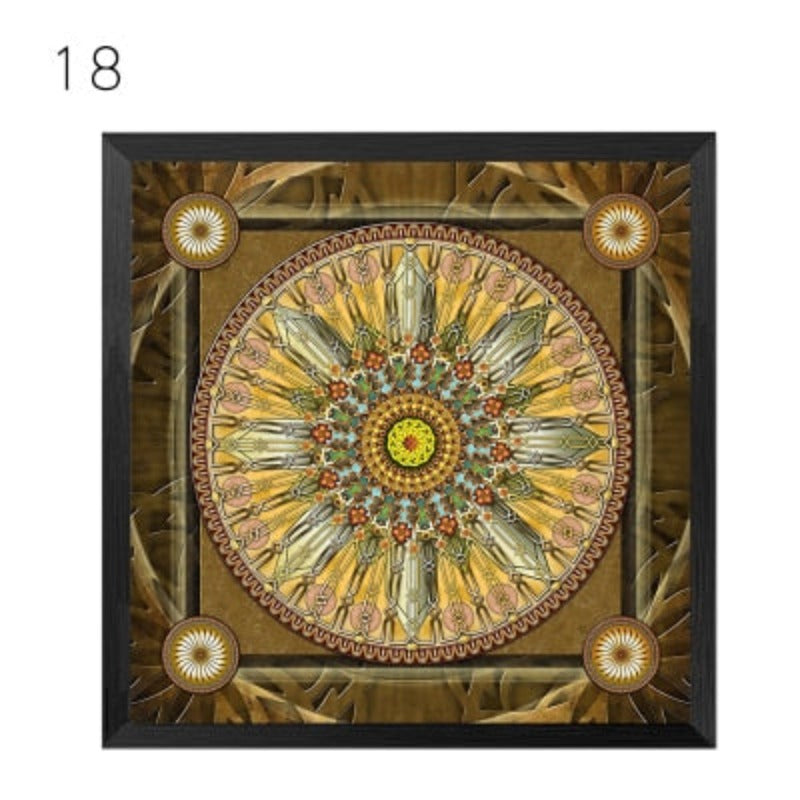 Mandala Ornament Thangka Yoga - Canvas Wall Art Painting-Original Wall Arts