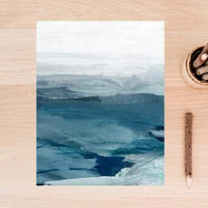 Abstract Landscape Mountain Blue Nordic - Canvas Wall Art Painting-Original Wall Arts
