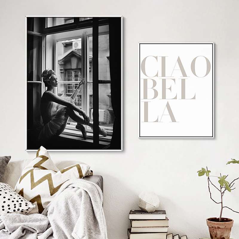 Nordic Scandinavia Interior Designs Love Print Girl - Canvas Wall Art Painting