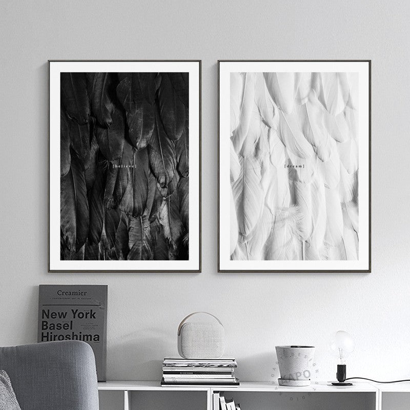 Creative Black and White Leather - Canvas Wall Art Painting-Original Wall Arts