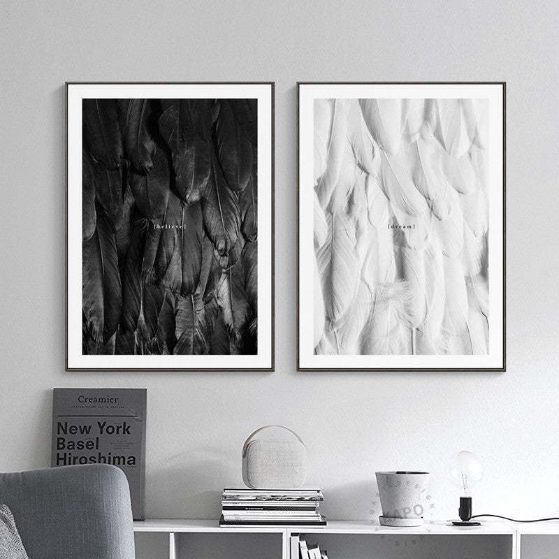 Creative Black and White Leather - Canvas Wall Art Painting-Original Wall Arts