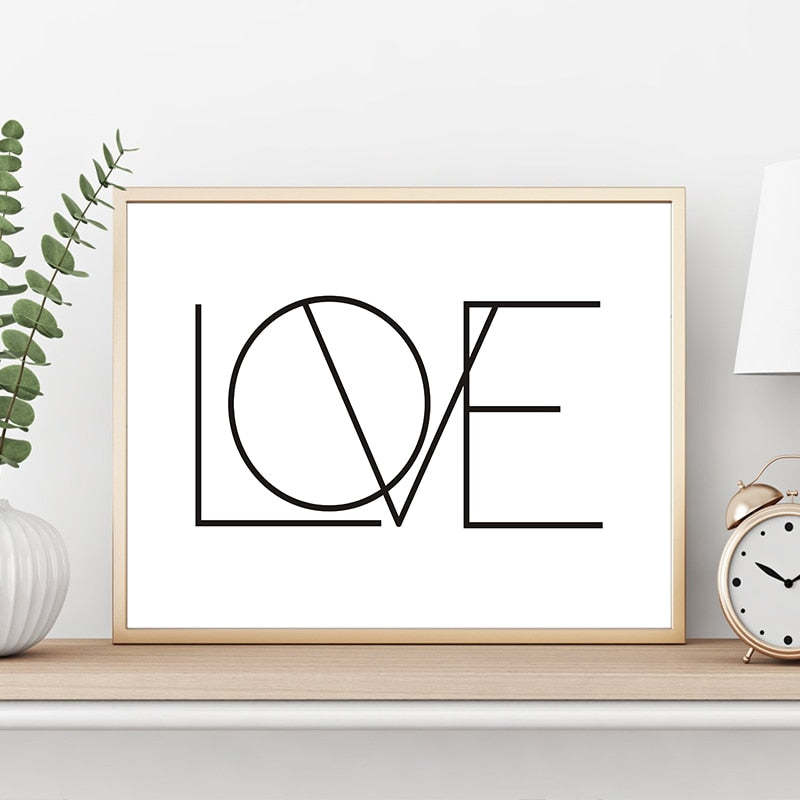 Love Canvas Painting Black And White Nursery - Canvas Wall Art Painting-Original Wall Arts