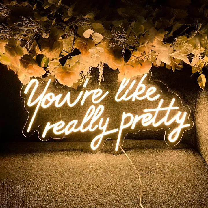 Radiant Mantra Neon Sign Led  Personalized Mirror Yellow Really Pretty 
