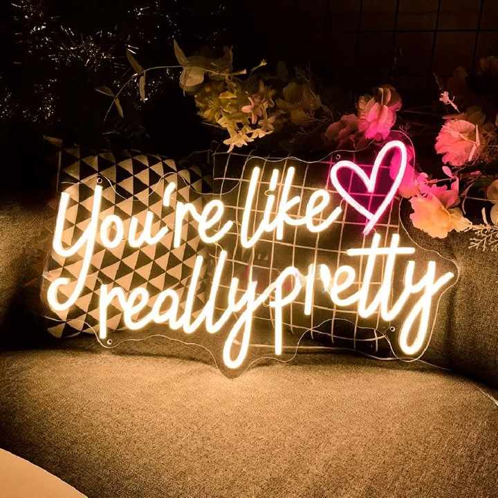 Radiant Mantra Neon Sign Led  Personalized Mirror   