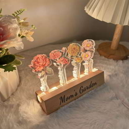 Mothers Day Custom Flower Light Personalized Mirror