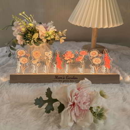 Mothers Day Custom Flower Light Personalized Mirror