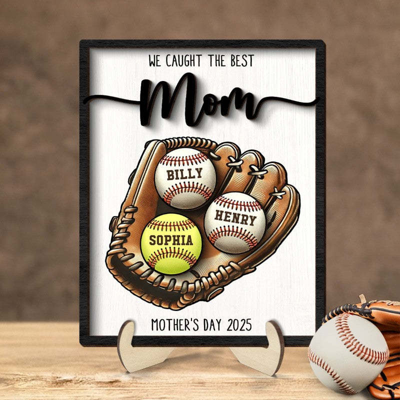 Mothers Day Personalized Baseball Glove Display Personalized Mirror