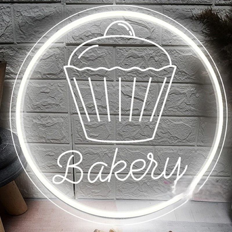 Bake Shop Neon Sign  Personalized Mirror Cup Cake Blue 