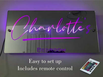 Personalized Handmade LED Illuminated Mirror Sign Light Up Bedroom Name Display  Personalized Mirror   