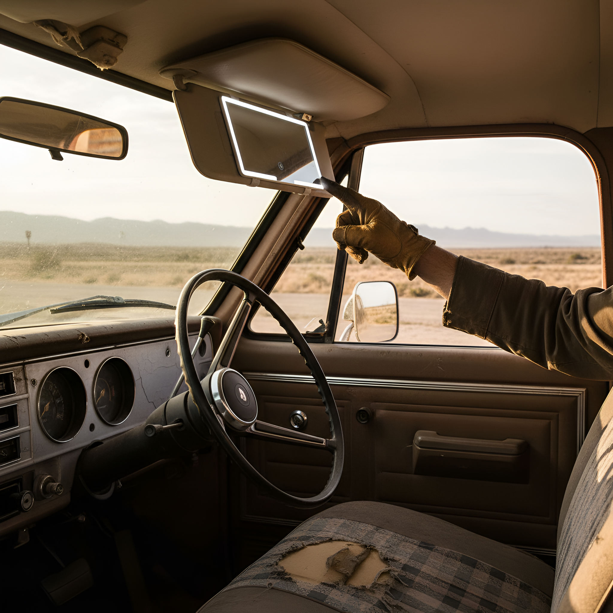 LED Car Vanity Mirror With Lights