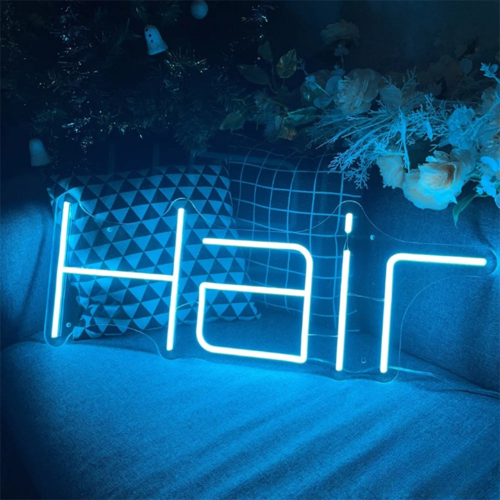 Luminous Locks Neon Emblem  Personalized Mirror   