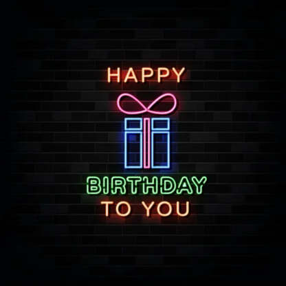 Happy Birthday Gift Neon Sign  Personalized Mirror S  