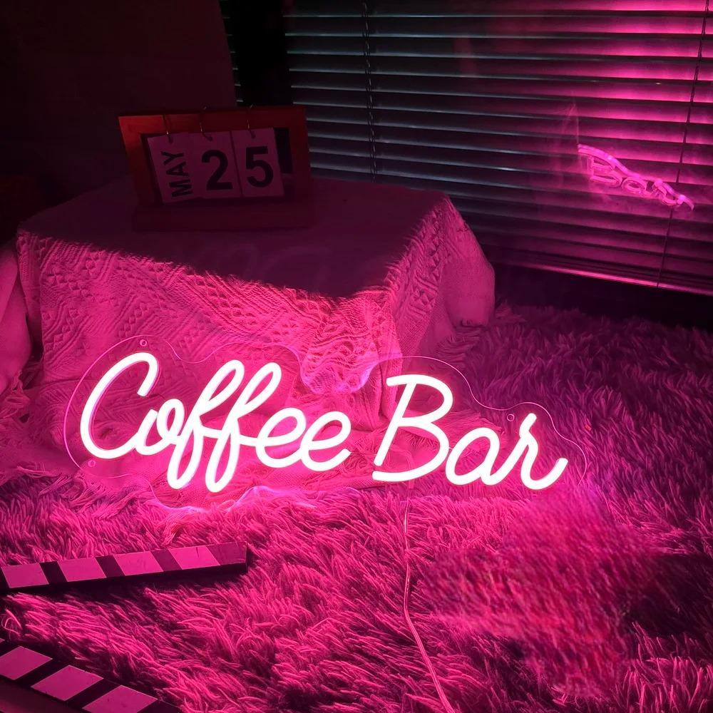 Illuminated Coffee Neon Sign  Personalized Mirror   