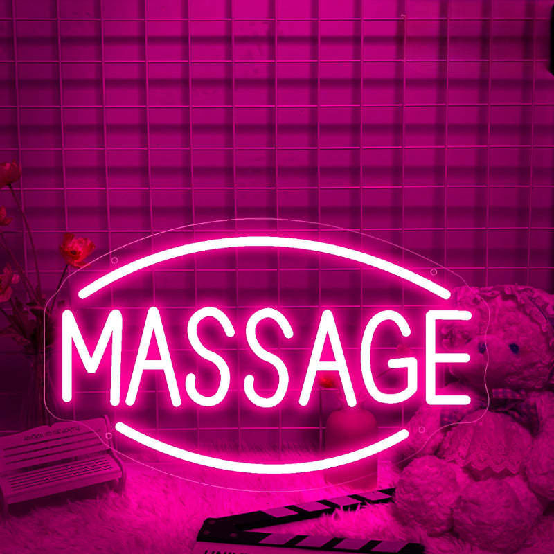 LED Light Massage Neon Sign  Personalized Mirror Pink 40X24.5 CM 