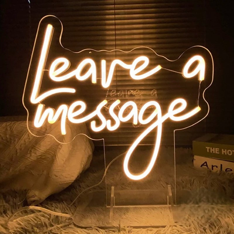 Leave A Message Led Neon Sign  Personalized Mirror   