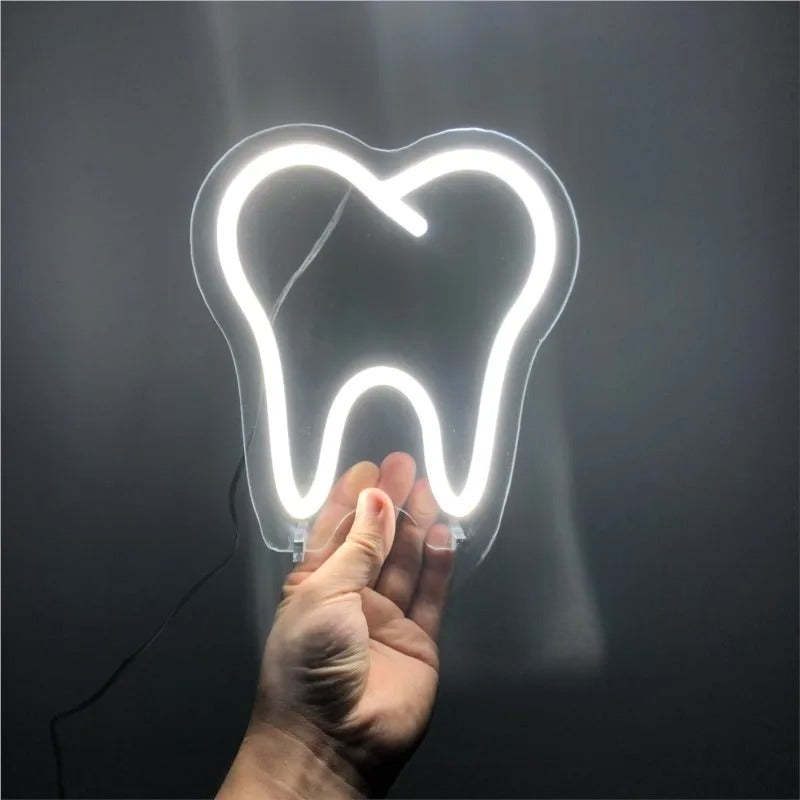 Luminous Dental Neon Light Accent Lamp  Personalized Mirror White  