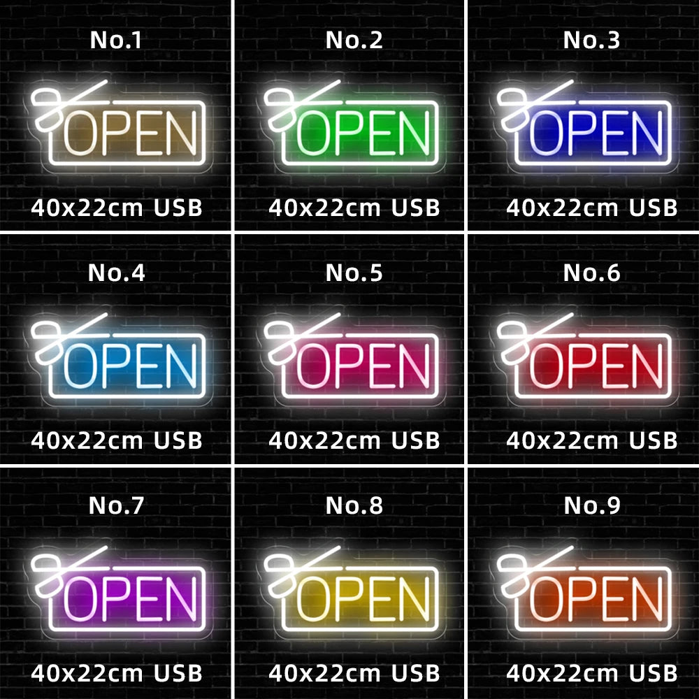 Luminous Entry LED Neon Sign  Personalized Mirror Barber Signs Neon Light  