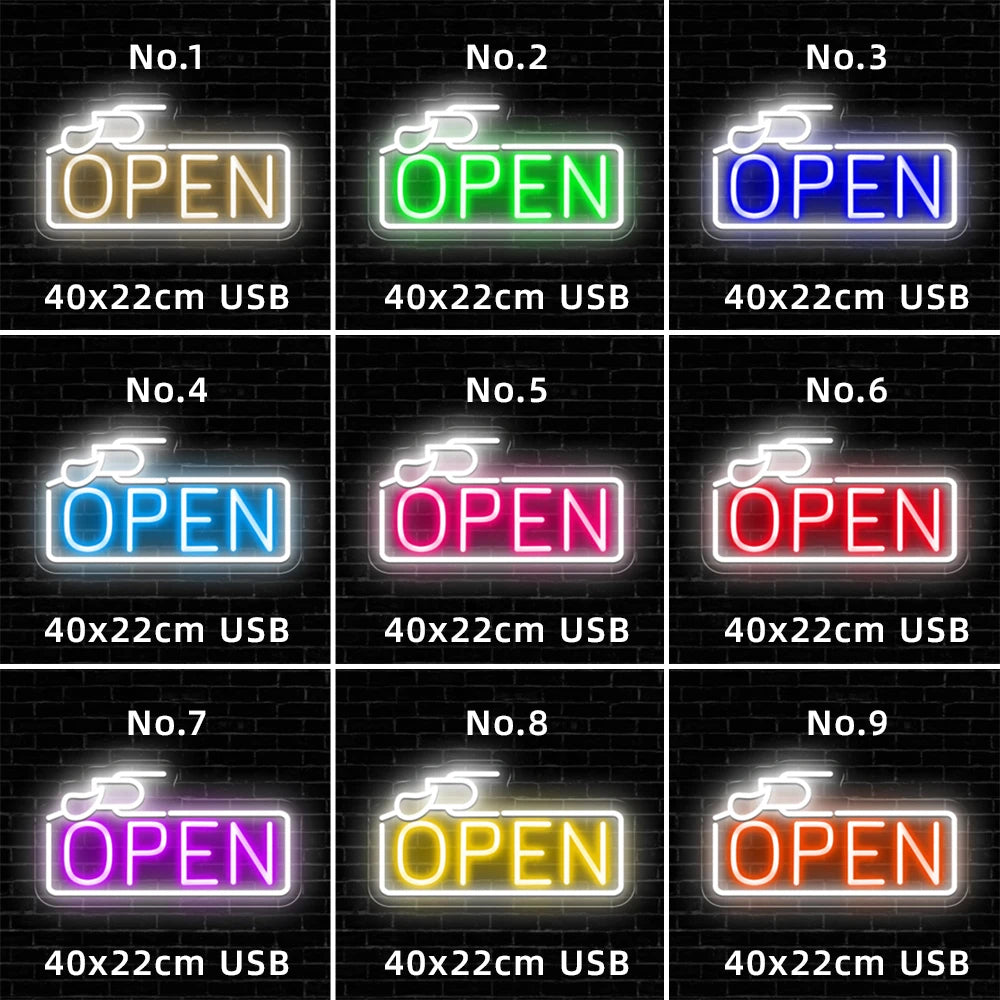 Luminous Entry LED Neon Sign  Personalized Mirror Nail Signs Neon Light  