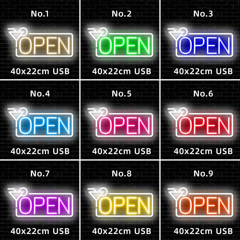 Luminous Entry LED Neon Sign  Personalized Mirror Juice Signs Neon Light  