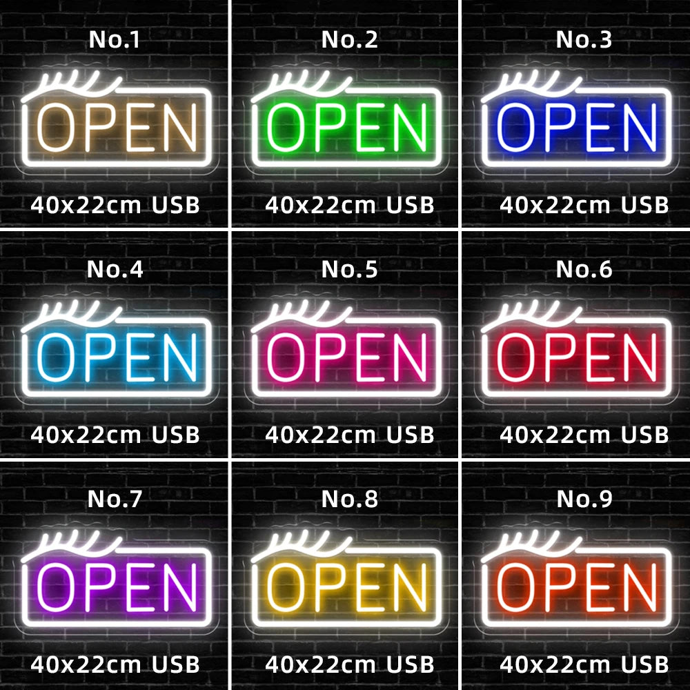 Luminous Entry LED Neon Sign  Personalized Mirror Lash Signs Neon Light  