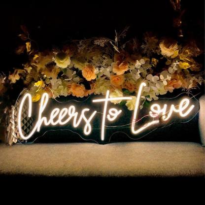 Luminous Expressions Neon LED  Personalized Mirror Cheers To Love  
