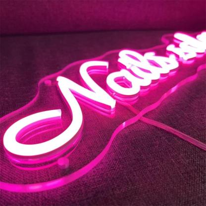Neon Illuminated Sign For Salon  Personalized Mirror   