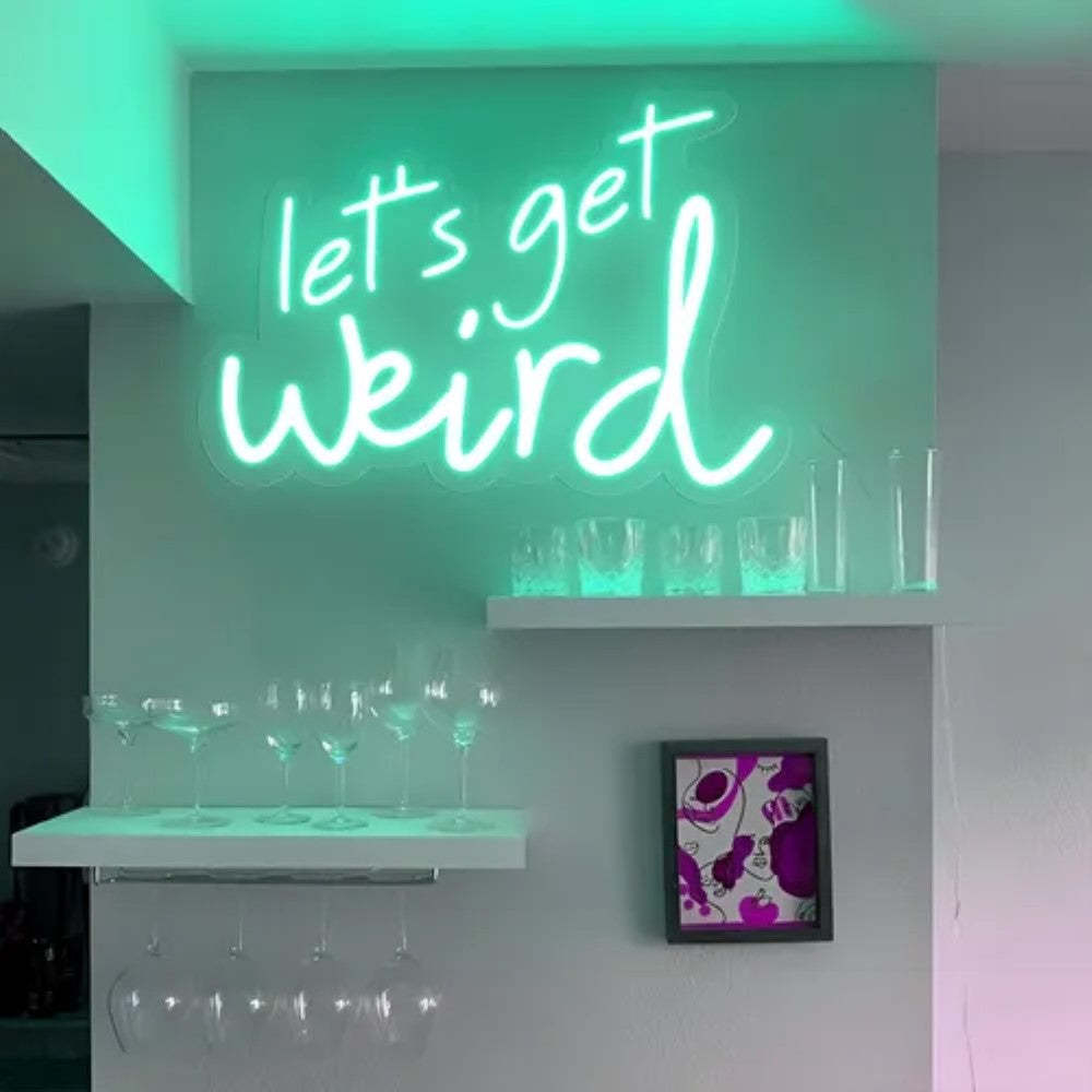 Neon Sign Featuring Lets Get Weird  Personalized Mirror S  