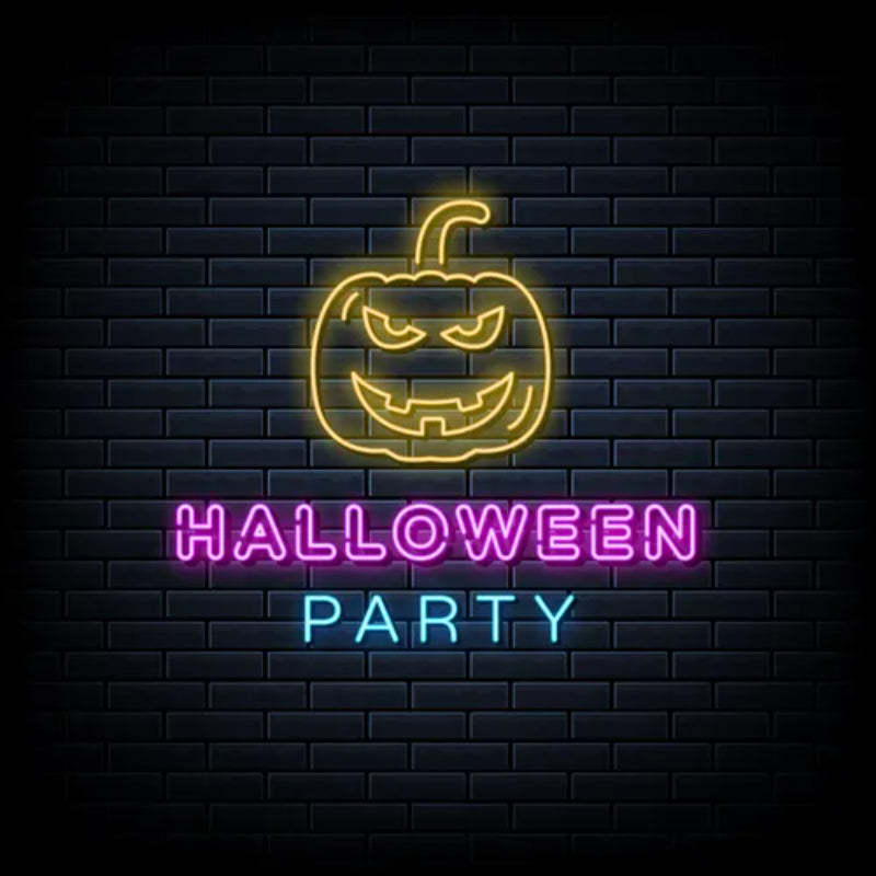 Pumpkin Themed Halloween Party Neon Sign  Personalized Mirror S  
