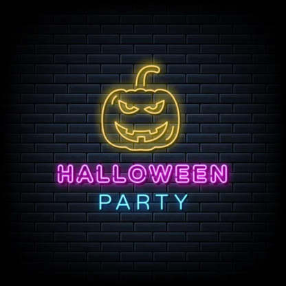 Pumpkin Themed Halloween Party Neon Sign  Personalized Mirror S  