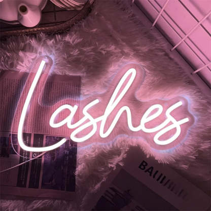 Salon Lashes LED Neon Sign  Personalized Mirror   