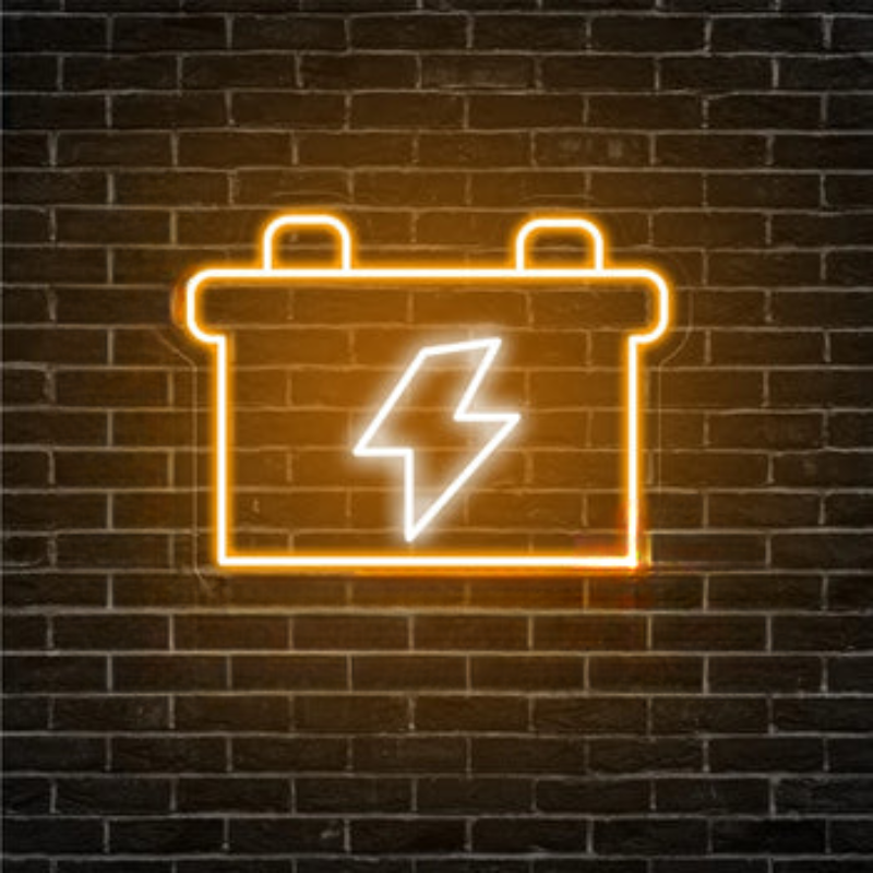 Energy Icons Neon LED Signage Quartet  Personalized Mirror 30x29 Orange 