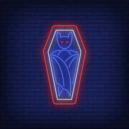Vampire Coffin Neon Sign  Personalized Mirror S  